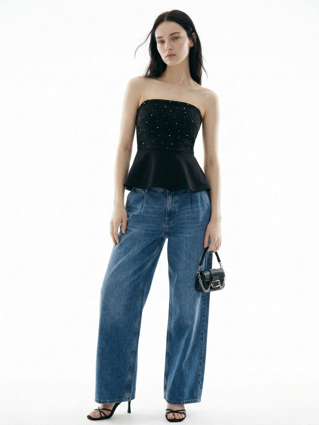 Black Tube Peplum Top | pt51 - view 5