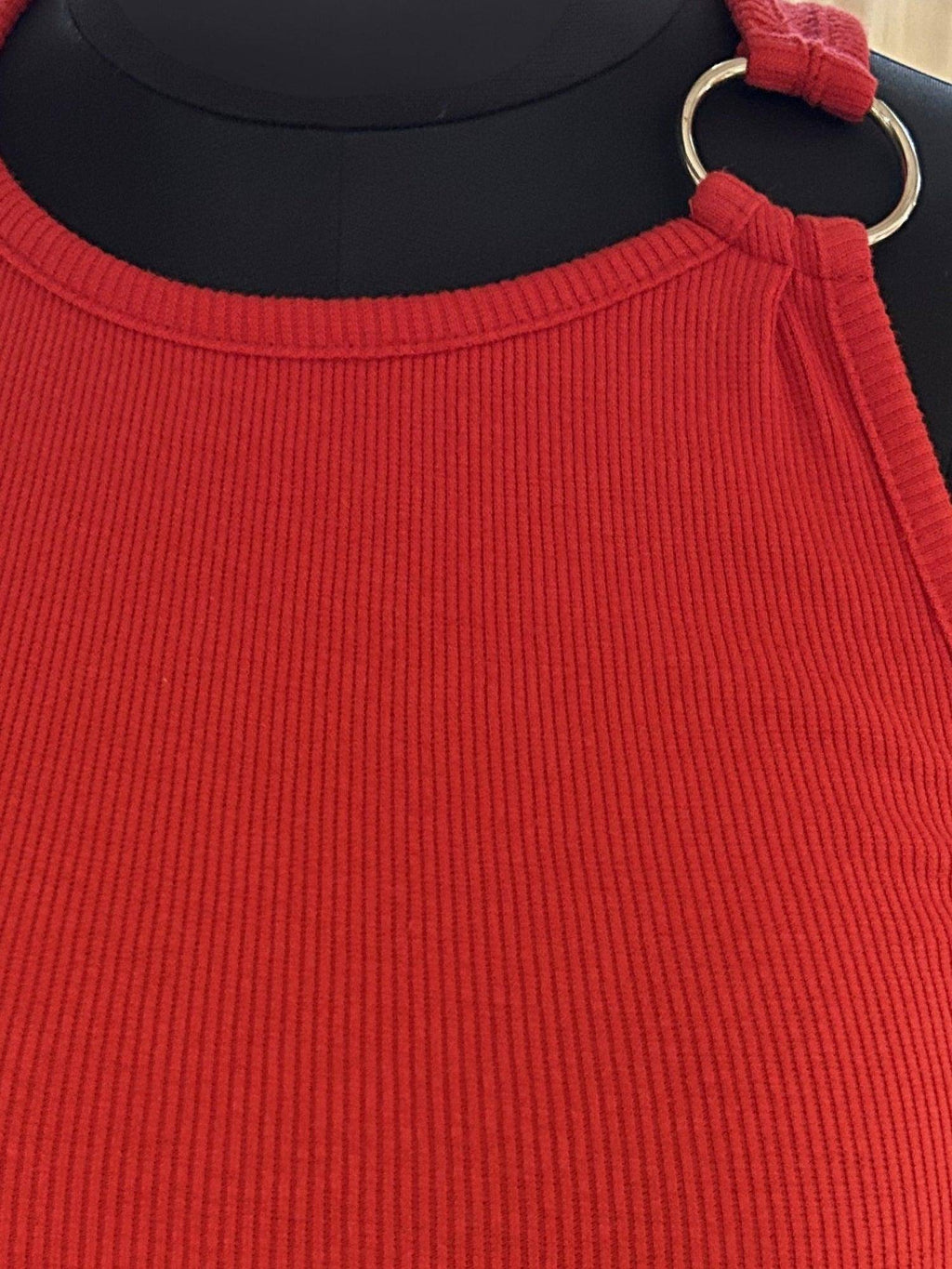 Red Gold Ring Trim Tank Top | TT98 - view 5