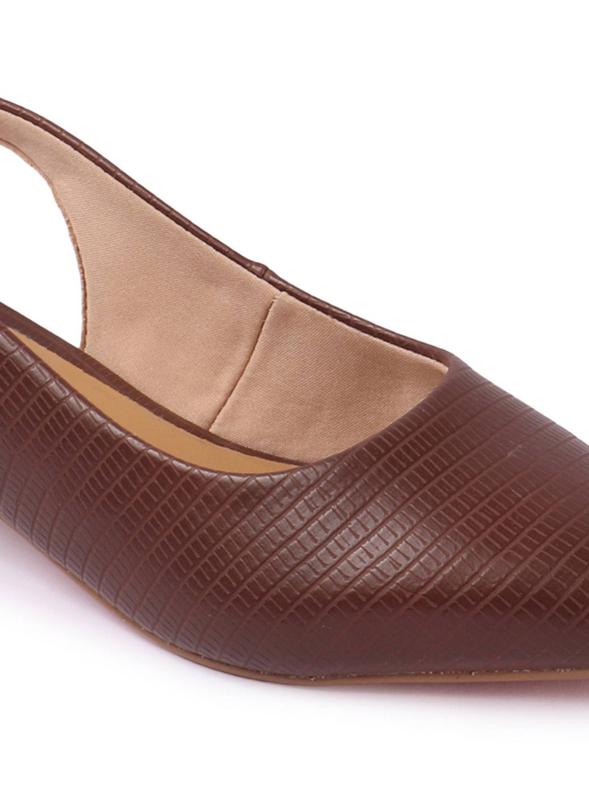 Brown Textured Backstrap Casual Mule Heels | H78 - view 8