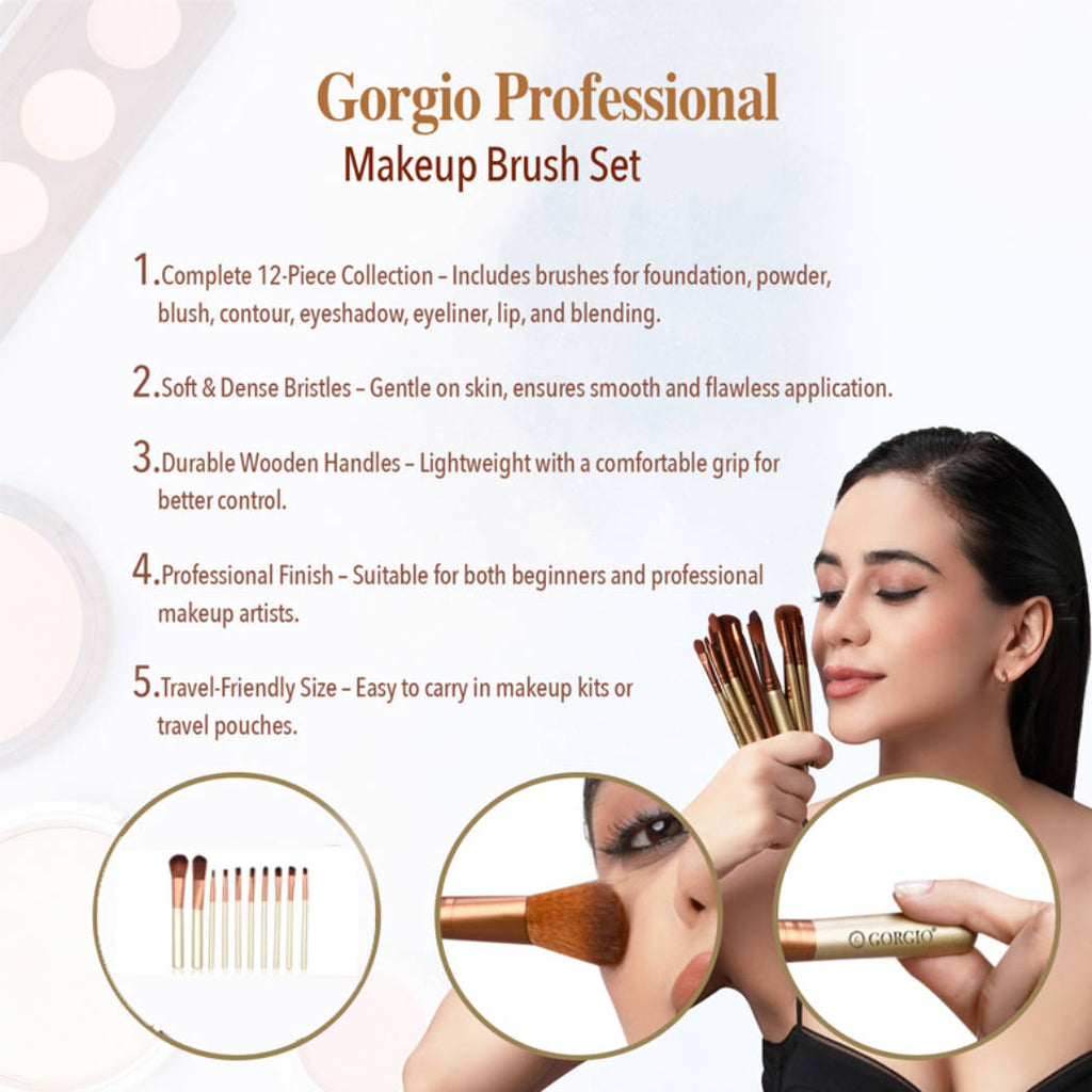 Make Up Brush Kit (Set of 10 ) (colour shape may vary ) | T32 - view 4