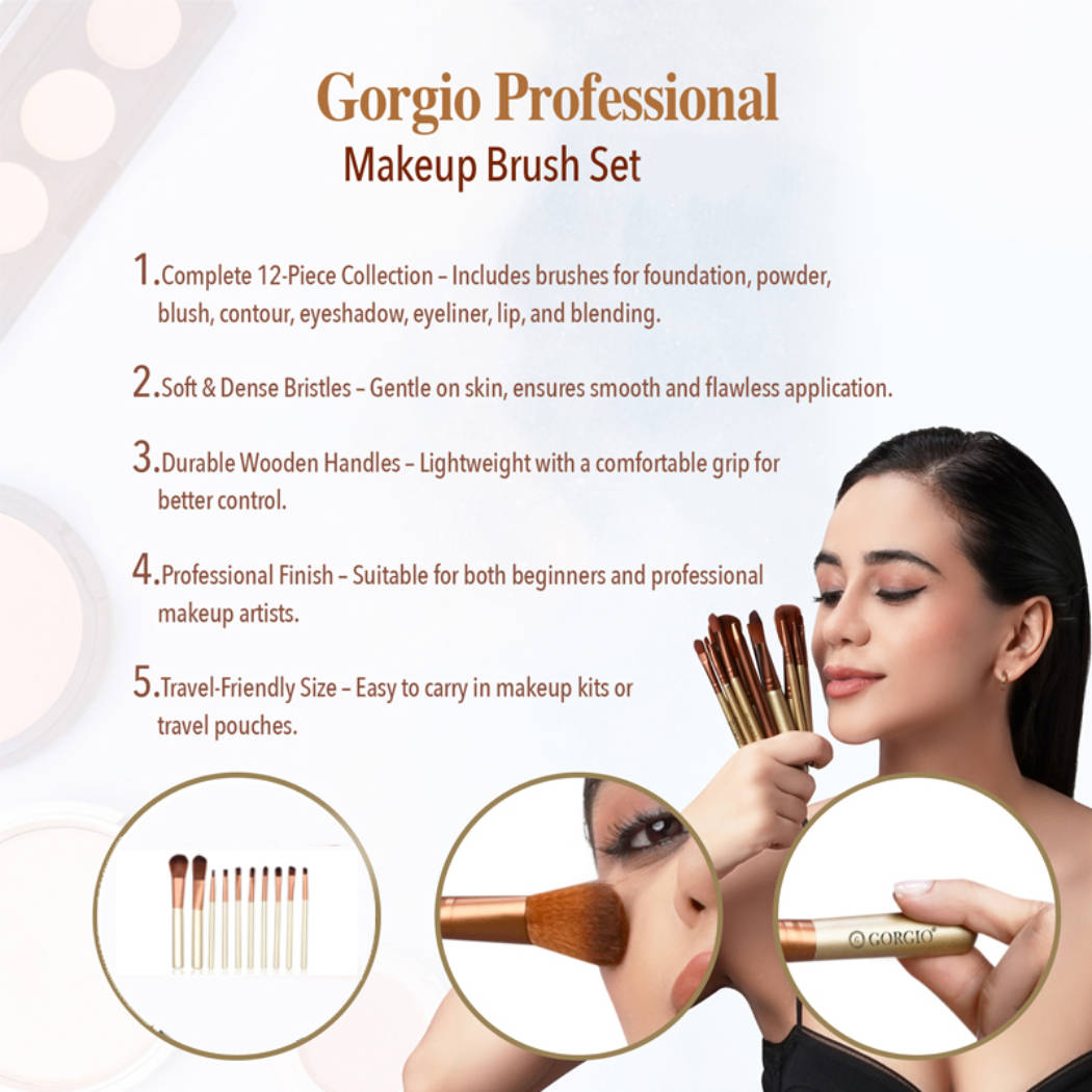 Make Up Brush Kit (Set of 10 ) (colour shape may vary ) | T32 - view 4