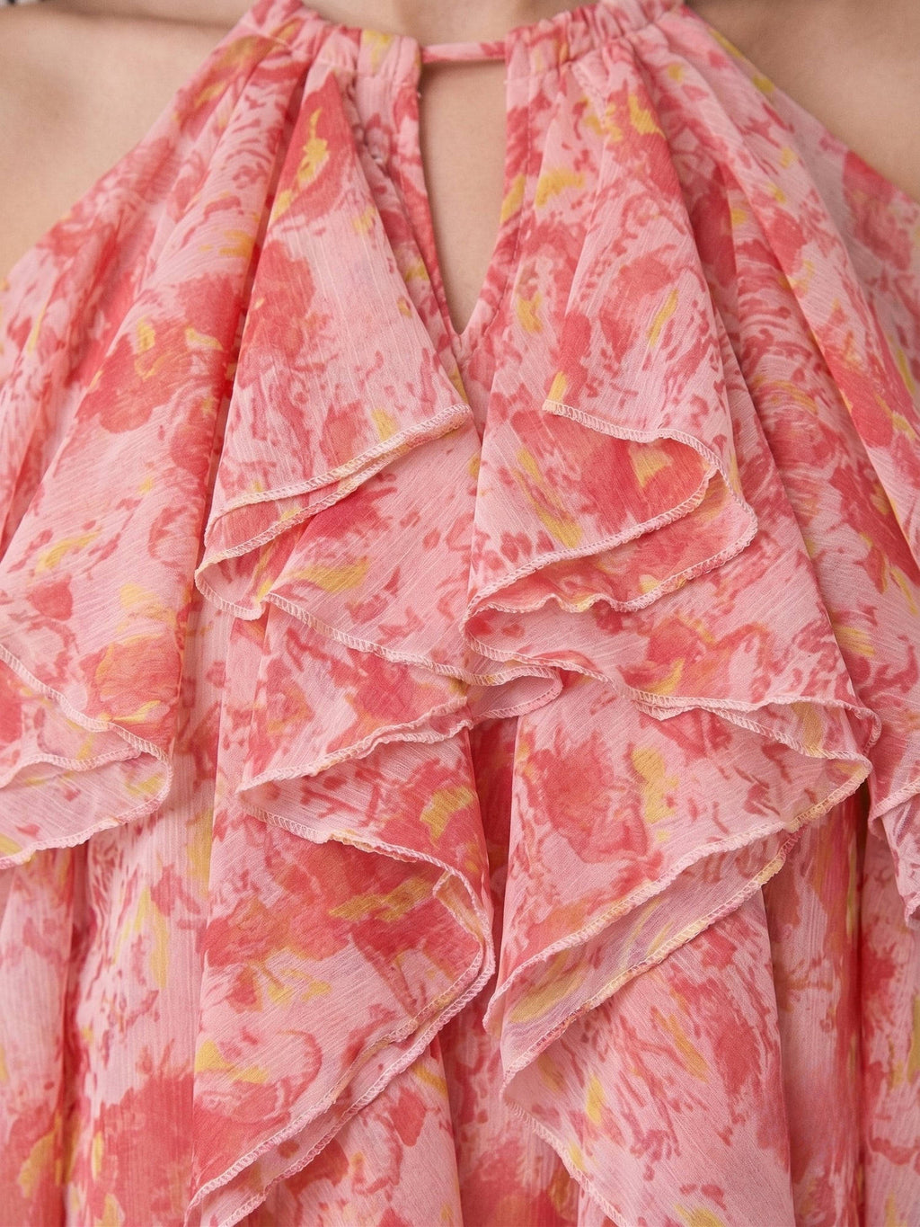 Women's Polyester Floral Pink Top | HT67 - view 5