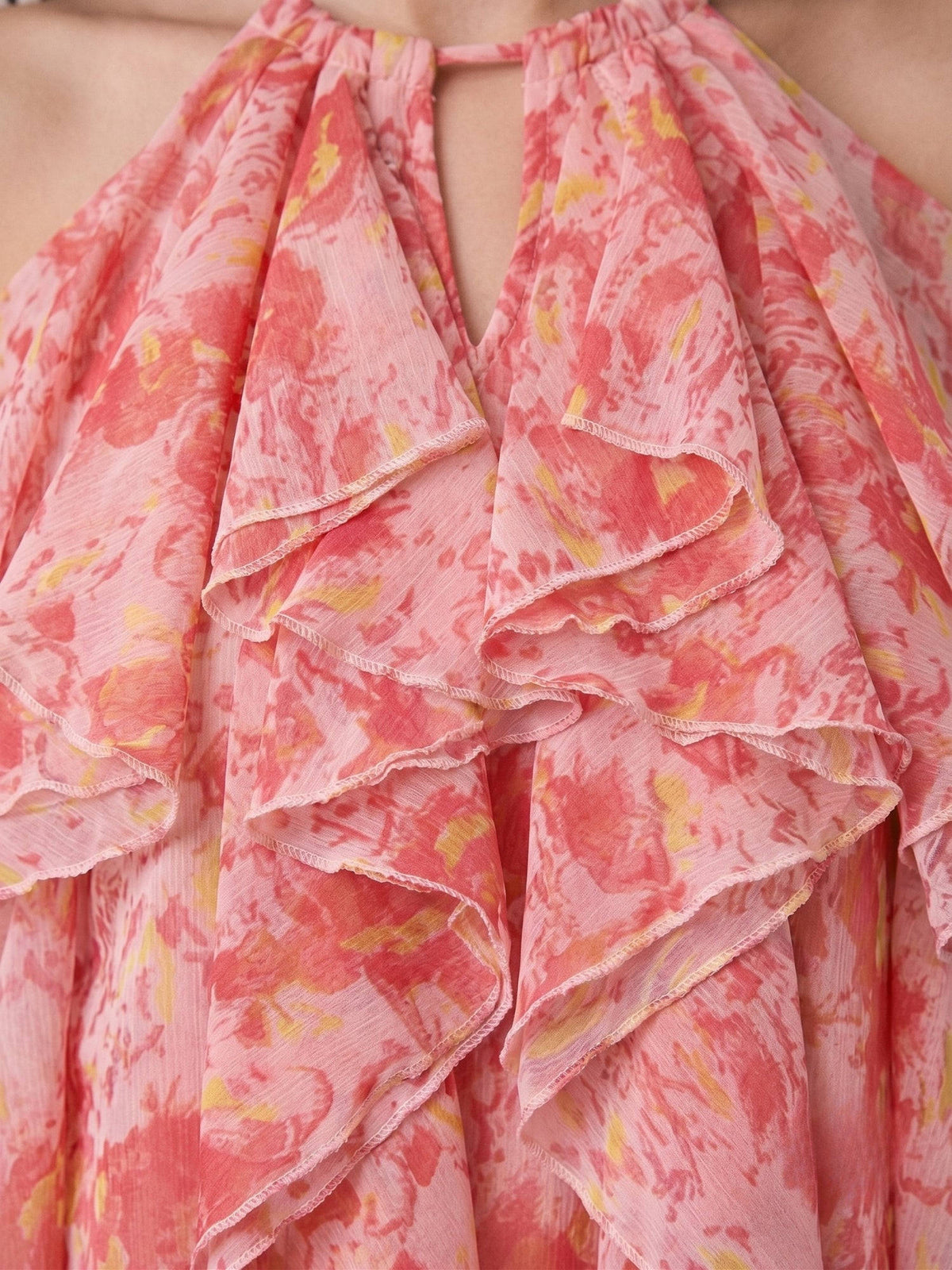 Women's Polyester Floral Pink Top | HT67 - view 5