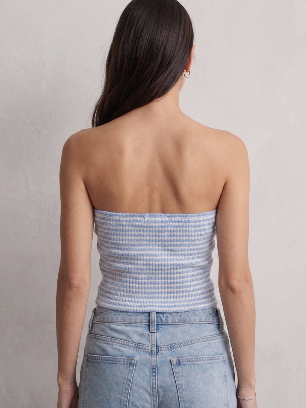 Women's Polyester Stripes Blue Top | TT90 - view 4