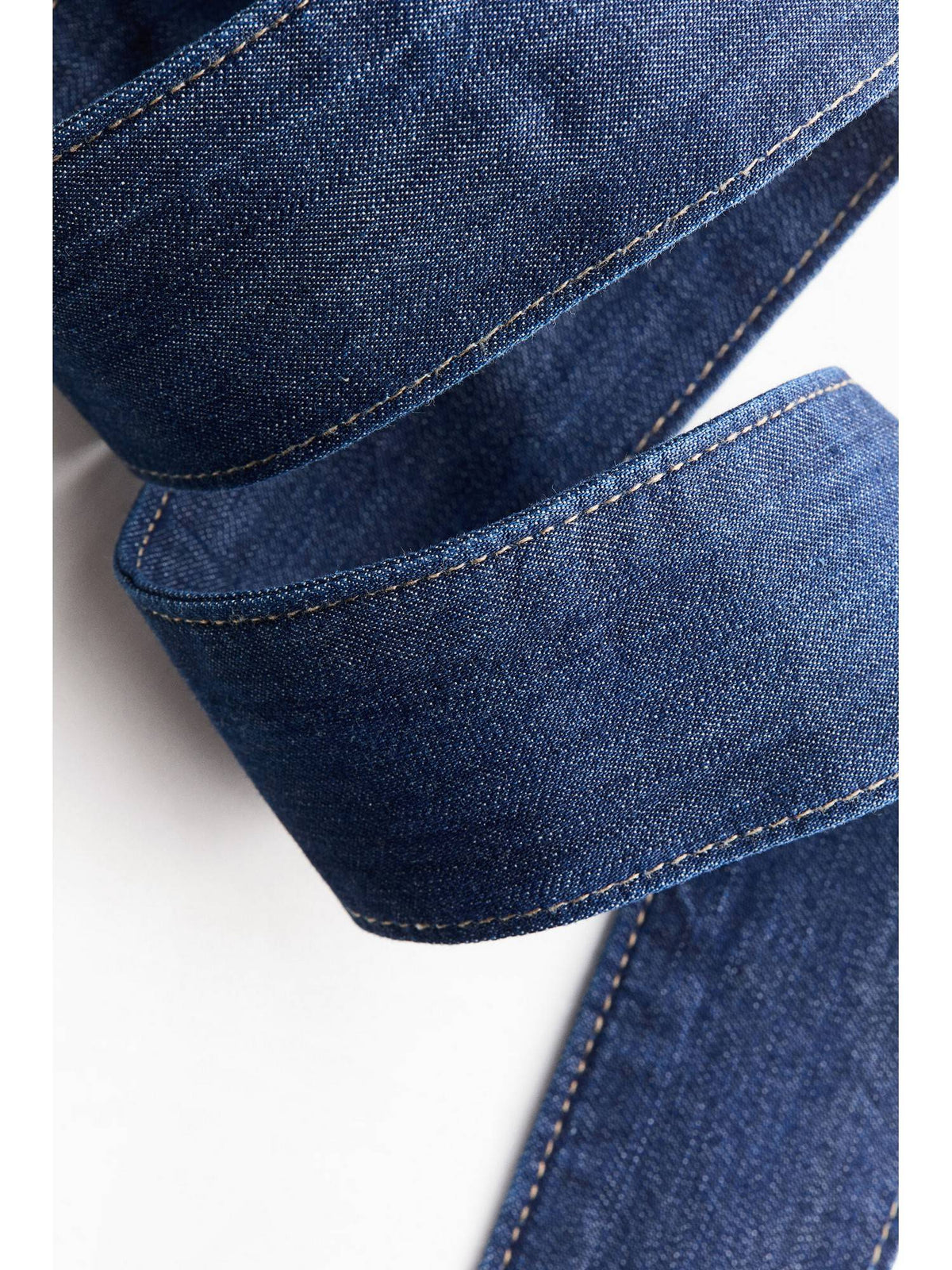 Women Blue Scarf-detail denim blouse | S67 - view 3