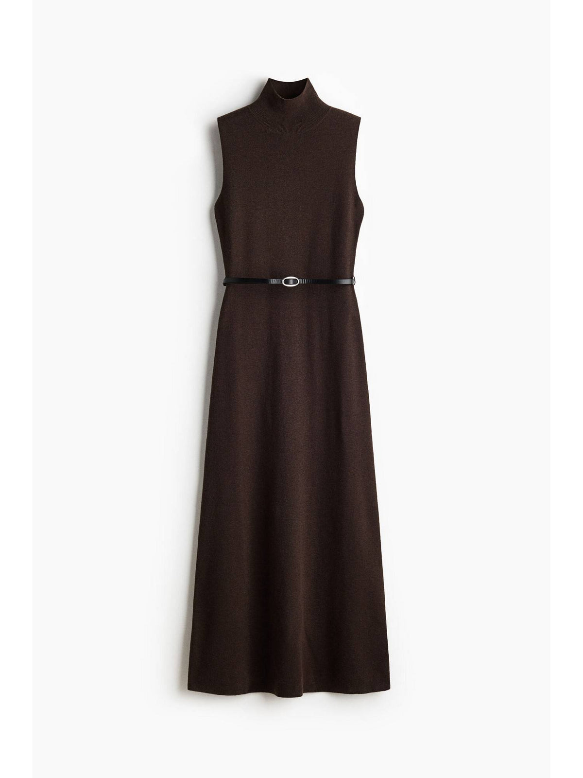 Women Brown Belted fine-knit dress | D56 - view 1