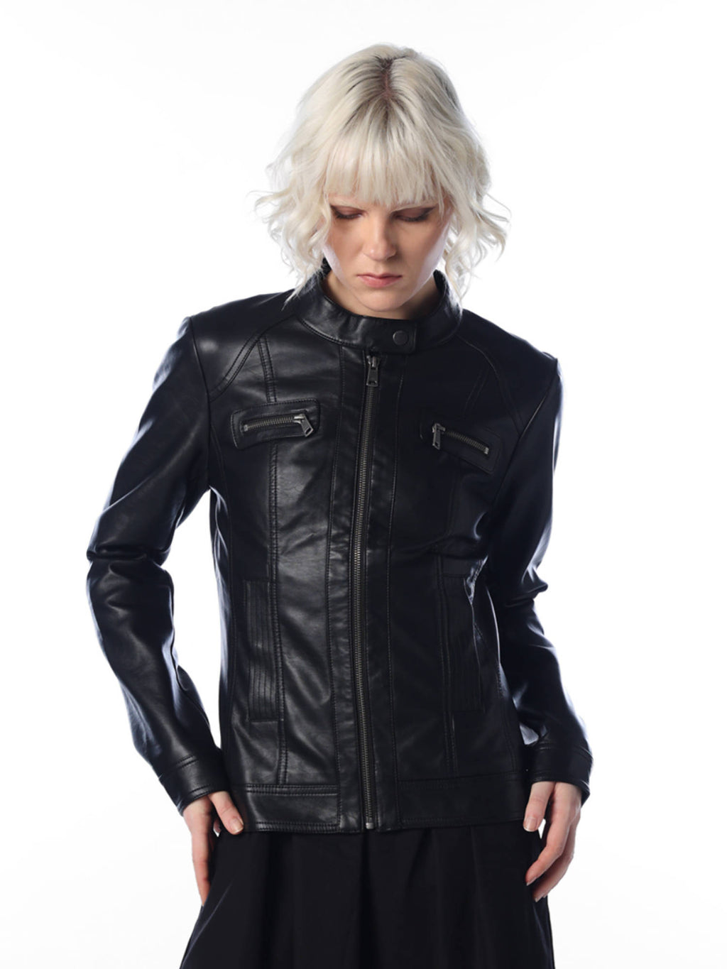 Women Black Solid/Plain Viscose Rayon Jacket | JC78 - view 1