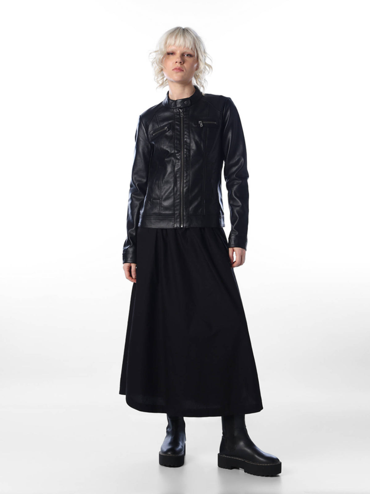Women Black Solid/Plain Viscose Rayon Jacket | JC78 - view 3
