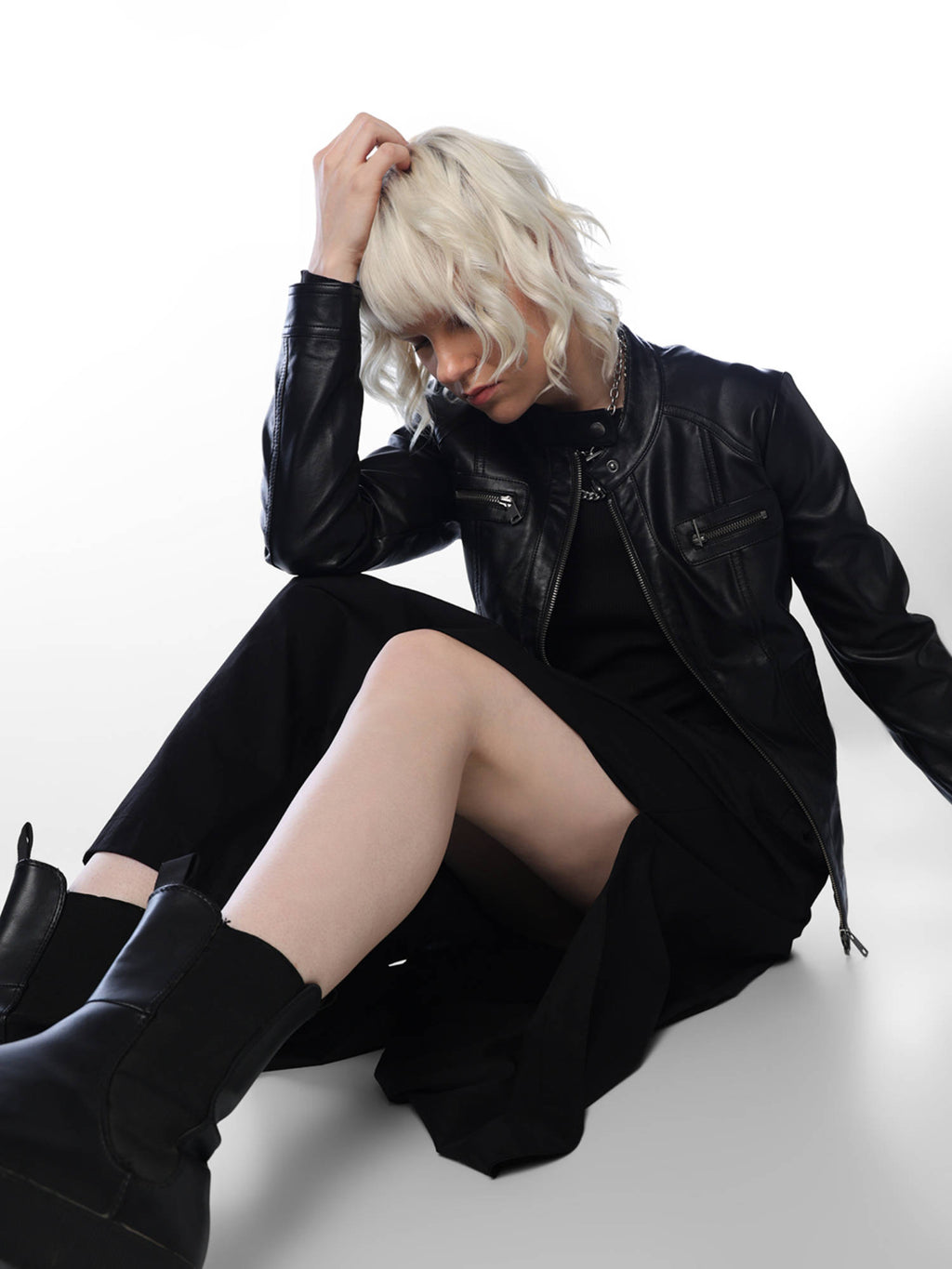 Women Black Solid/Plain Viscose Rayon Jacket | JC78 - view 4