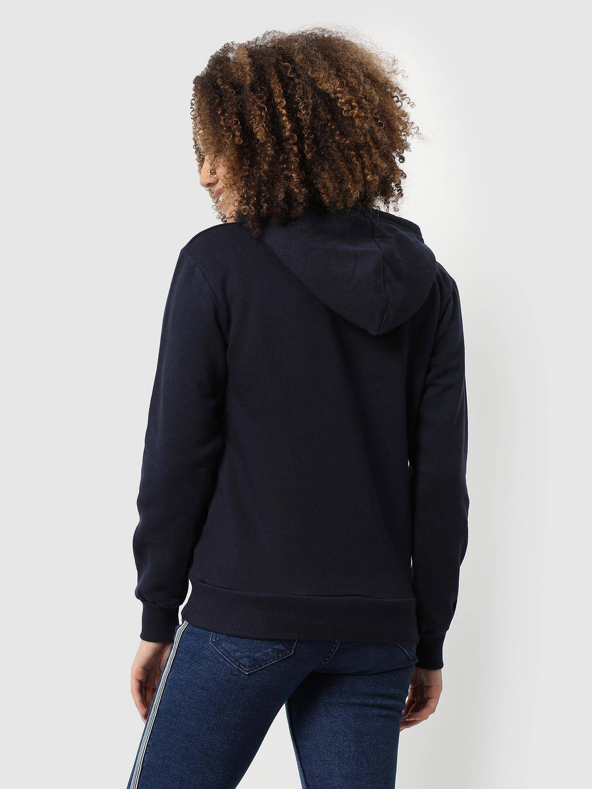 Women Navy Blue Buzz-Off Graphic Printed Pullover Hoodie | HD56 - view 3