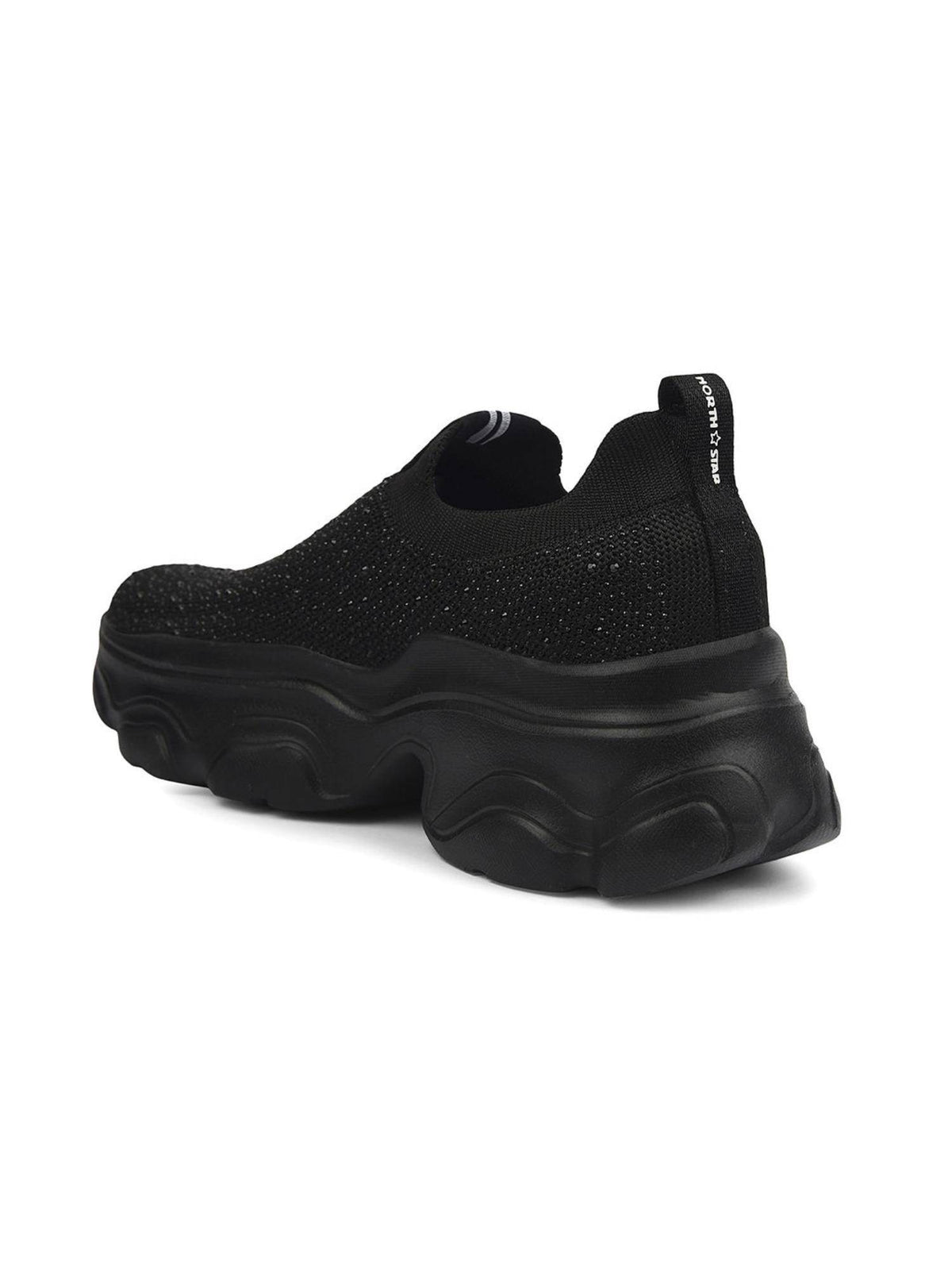 Women Stylish Casual Slip-On Black Sneakers | SN09 - view 3