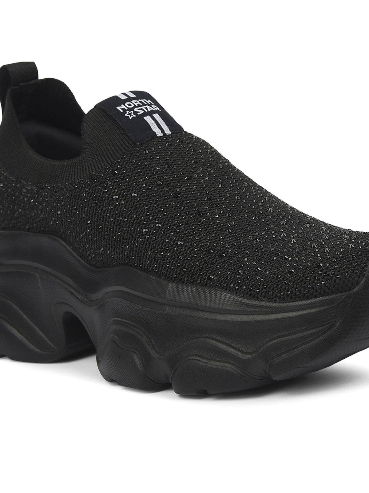 Women Stylish Casual Slip-On Black Sneakers | SN09 - view 5