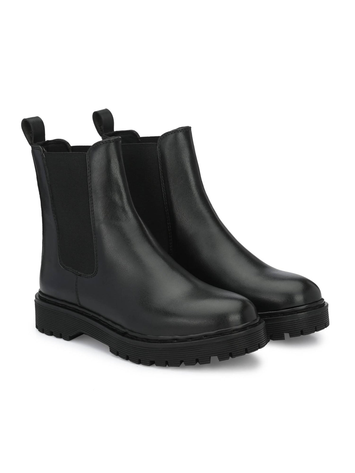 Black Solid Women's Chelsea Boots | BT61 - view 2