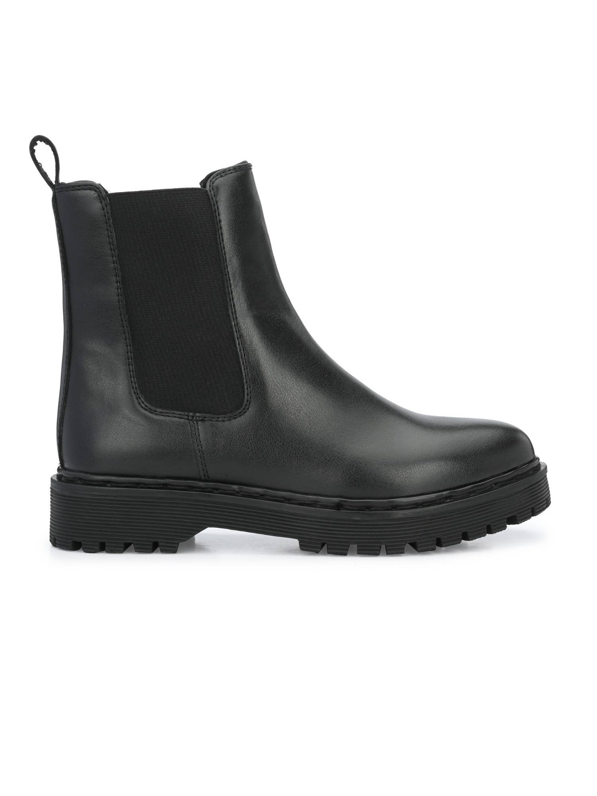 Black Solid Women's Chelsea Boots | BT61 - view 3