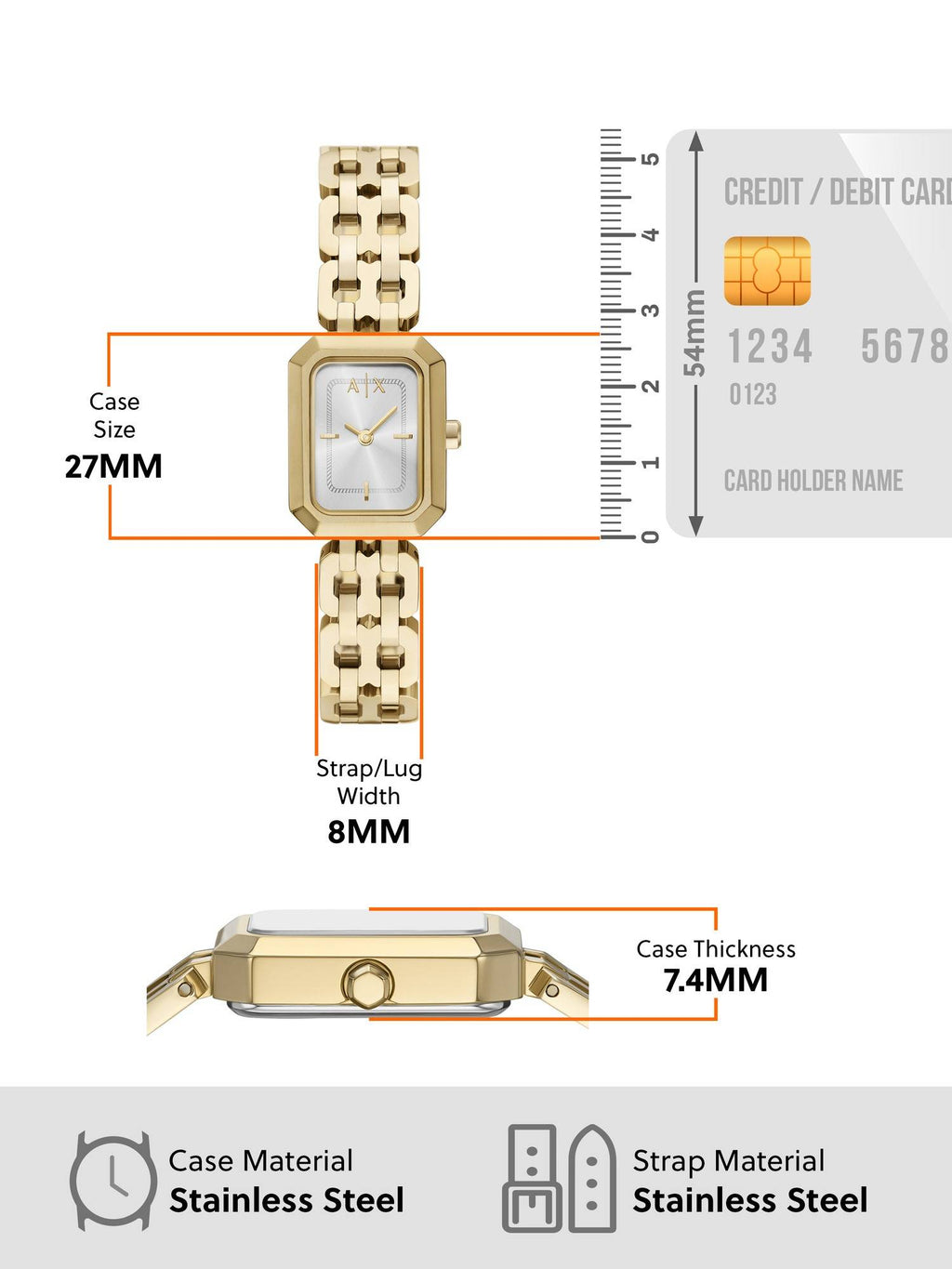 Women Silver Dial Rectangular Analog Watch - | W92 - view 5