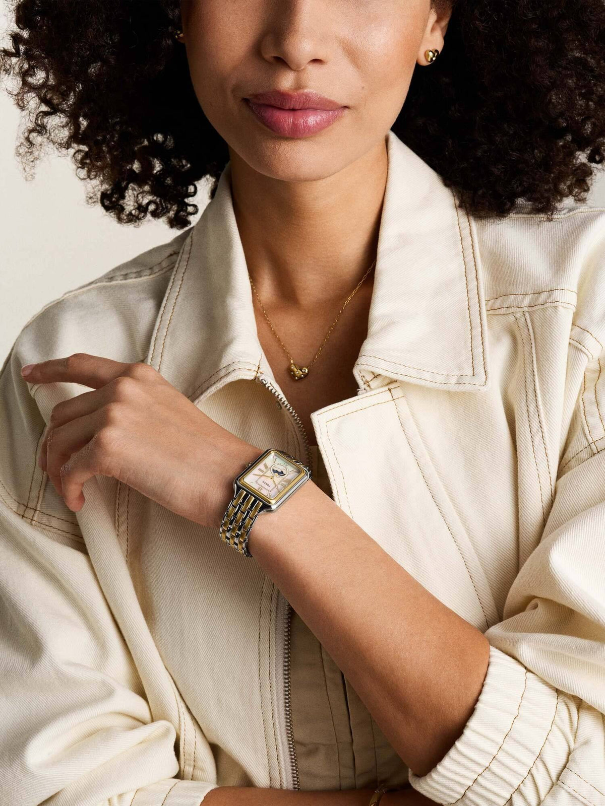 Women White Dial Rectangular Analog Watch - | W92 - view 4