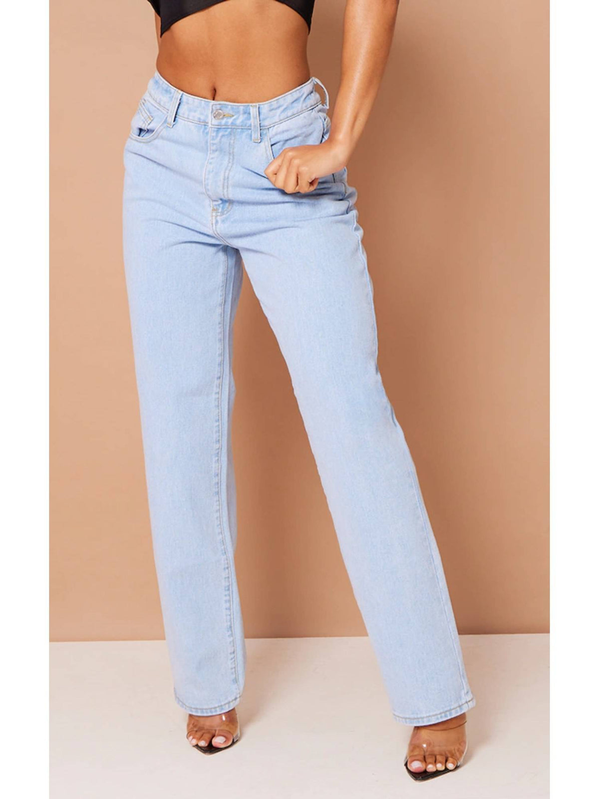 Off Duty Iceberg Blue Super Rise Baggy Straight Leg Jeans | BG78 - view 1