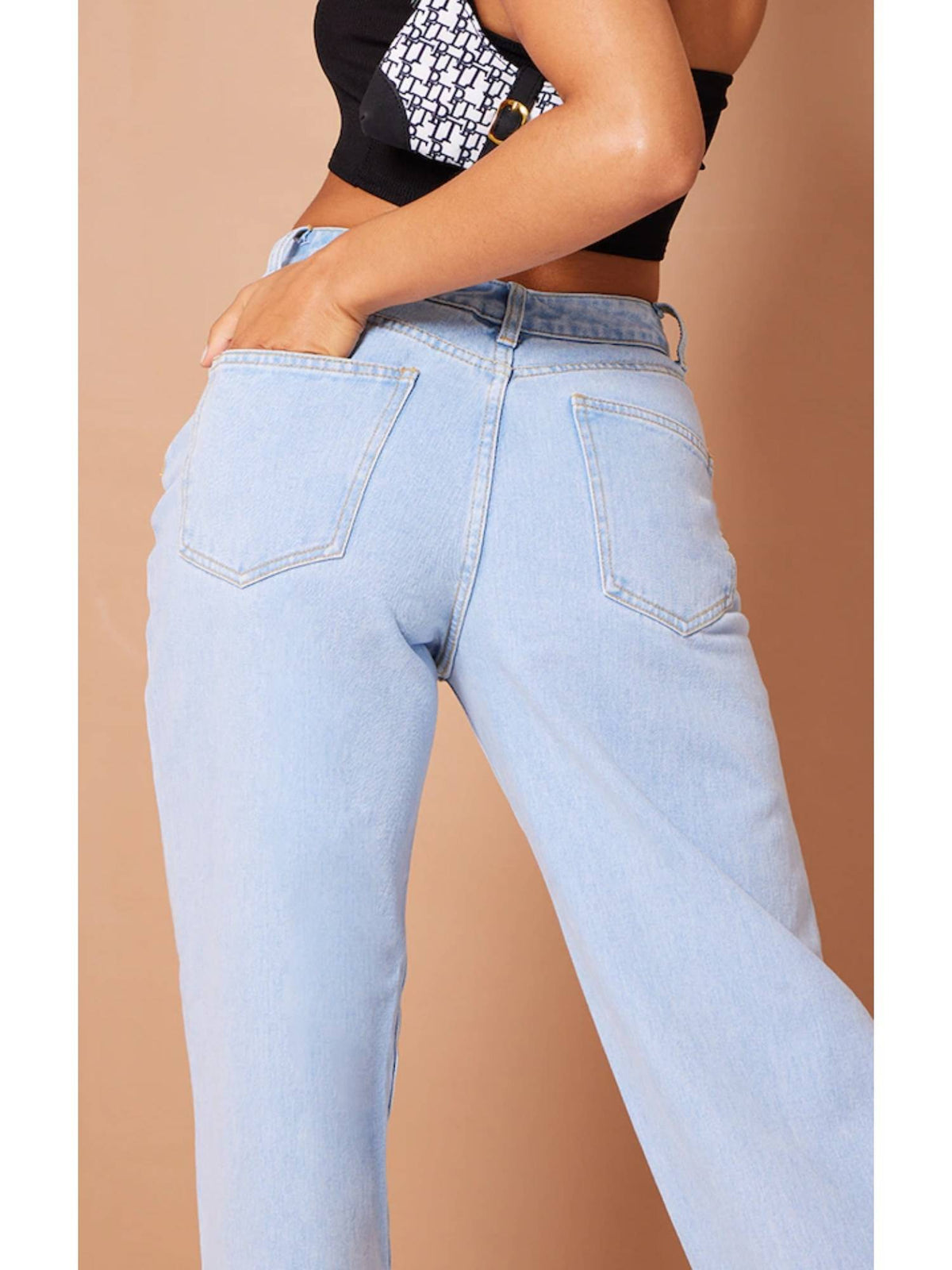 Off Duty Iceberg Blue Super Rise Baggy Straight Leg Jeans | BG78 - view 3