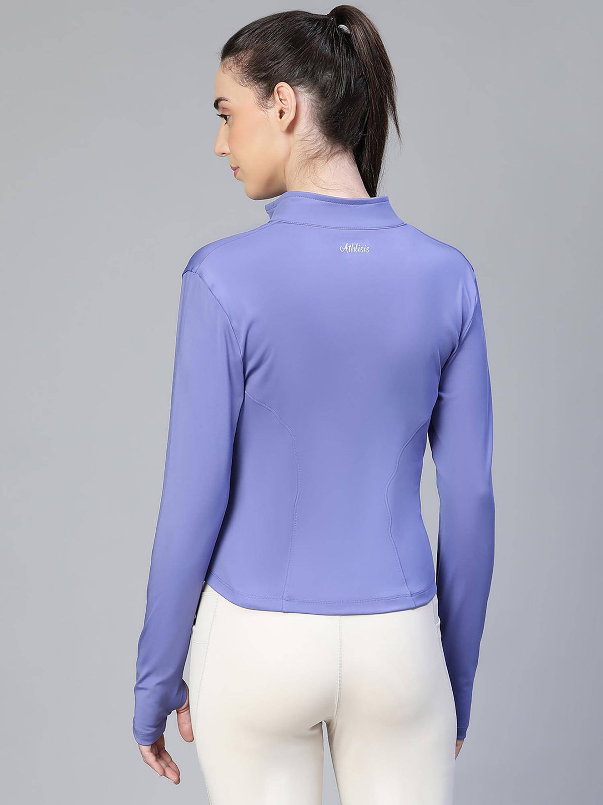 Purple Women Solid Dry-Fit Outdoor Jacket | JK12 - view 4