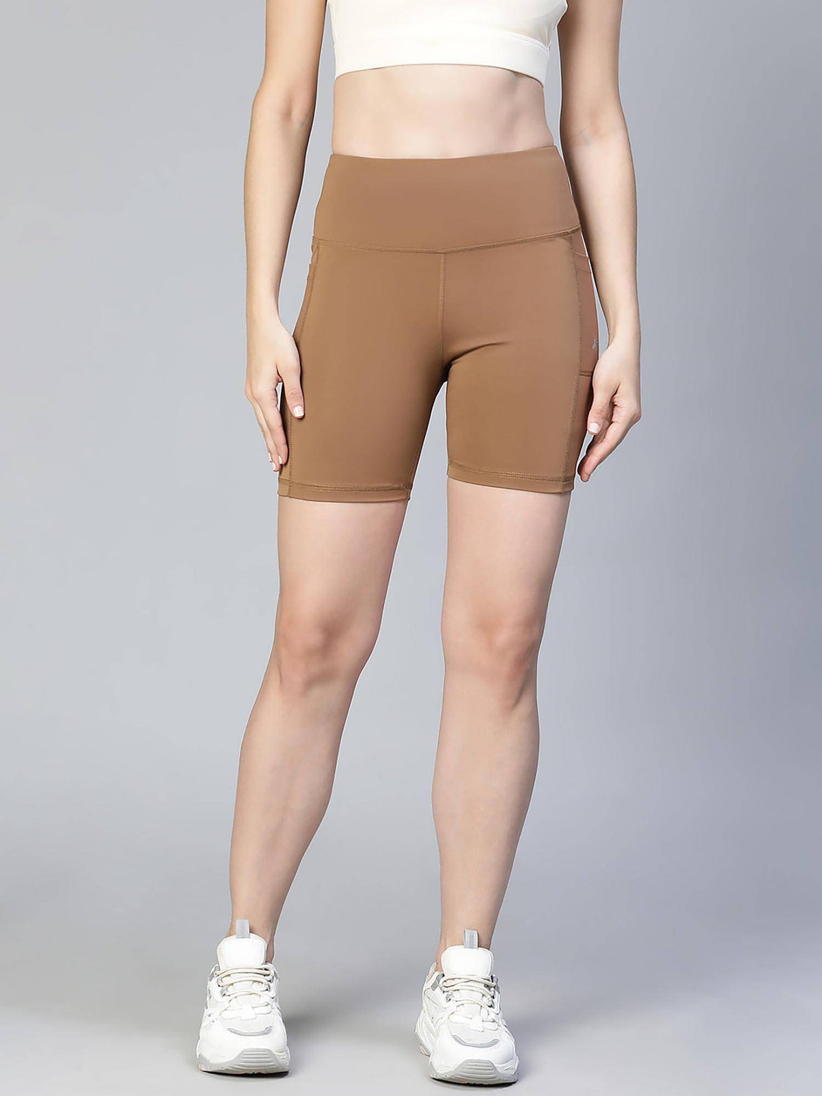Women Orange Mid Waist Fitness Shorts - view 21