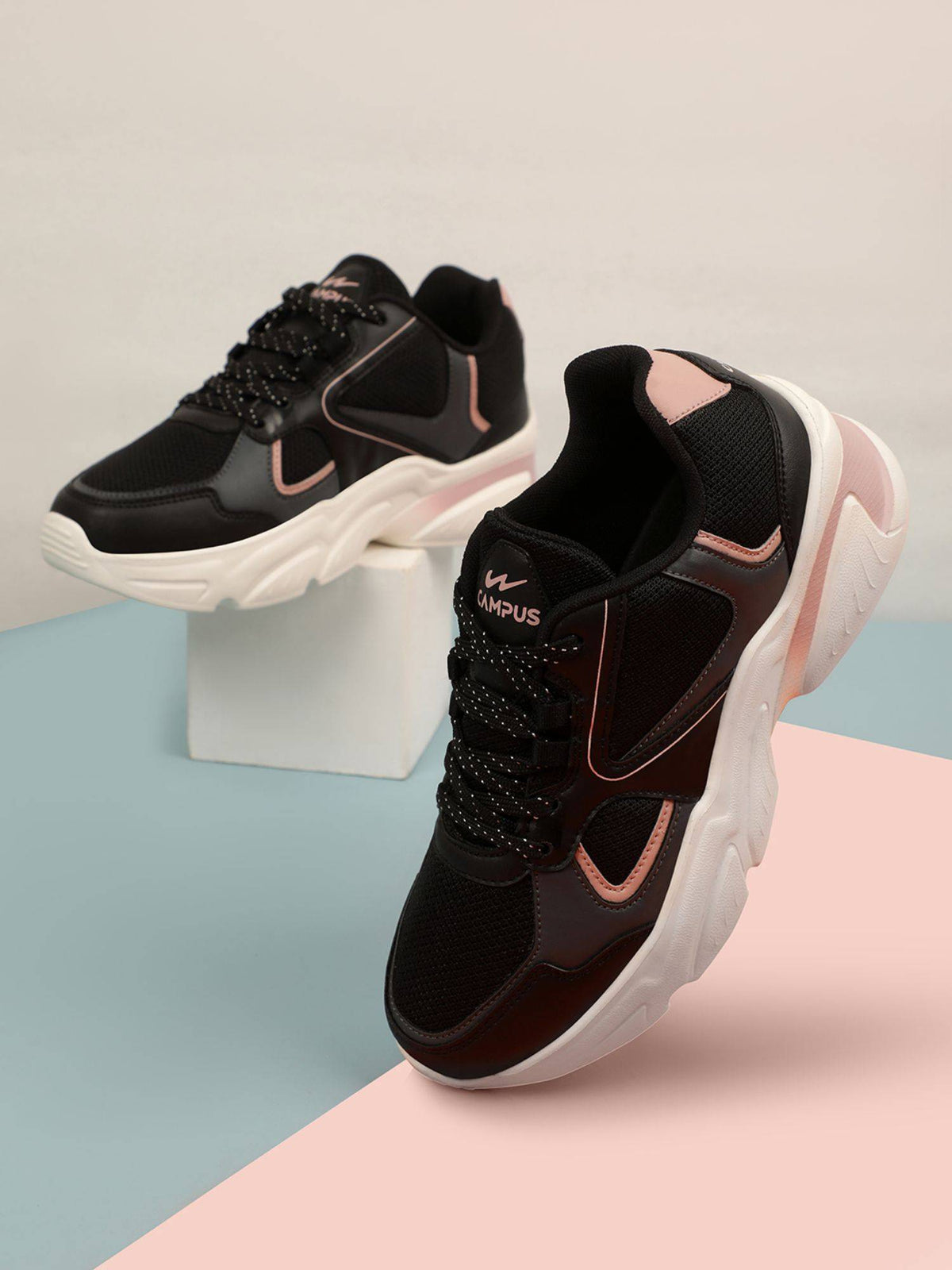 YASMIN Ladies Black Sneakers | SN09 - view 1