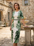 Green Linen Midi Dress | D56 - view 1