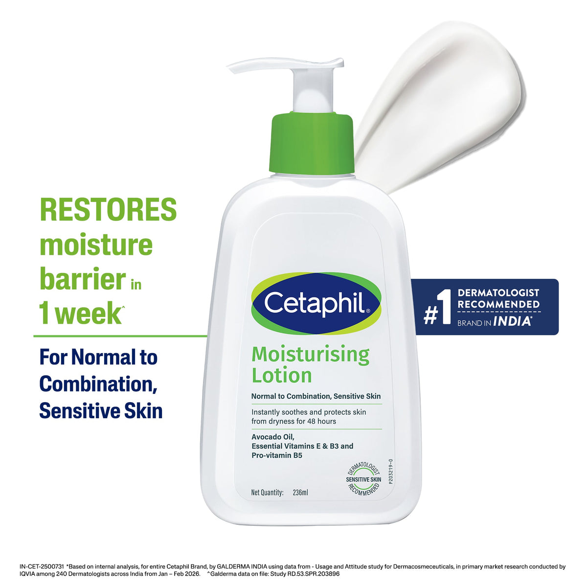 Cetaphil Moisturising Lotion 236 ml For Normal to Combination, Sensitive skin