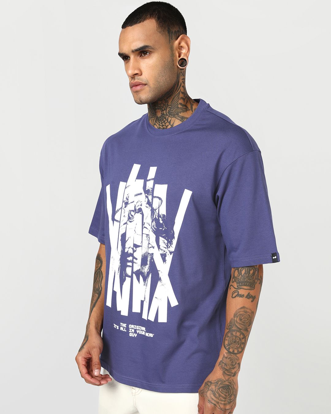 Men's Skipper Blue Original Graphic Printed Oversized T-shirt Morrislane