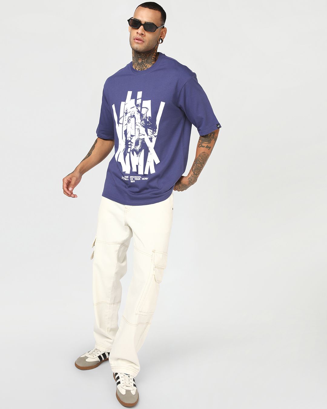 Men's Skipper Blue Original Graphic Printed Oversized T-shirt Morrislane