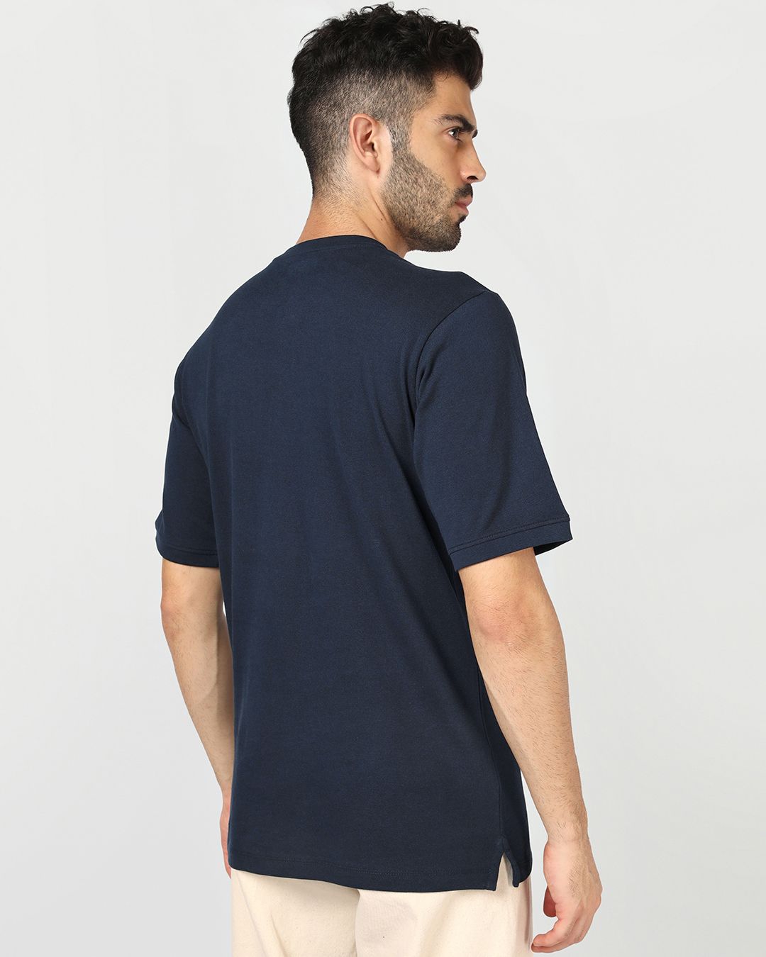 Men's Navy Blue Henley T-shirt Morrislane