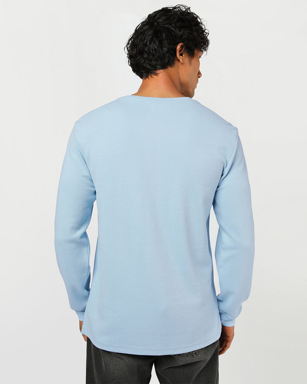 Men's Blue Textured T-shirt Morrislane