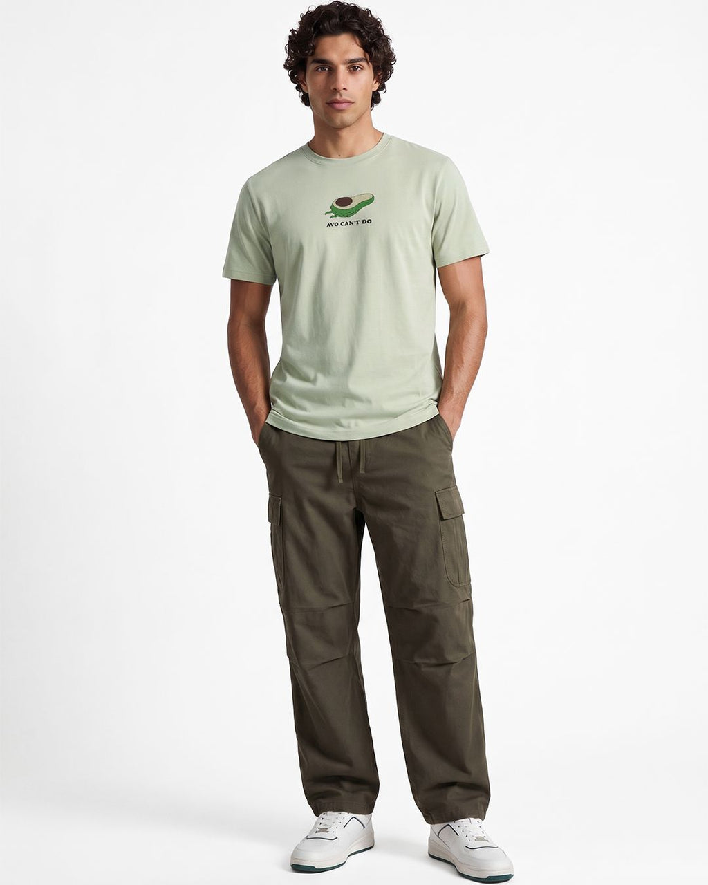 Men's Green Avo Can't Do Graphic Printed T-shirt