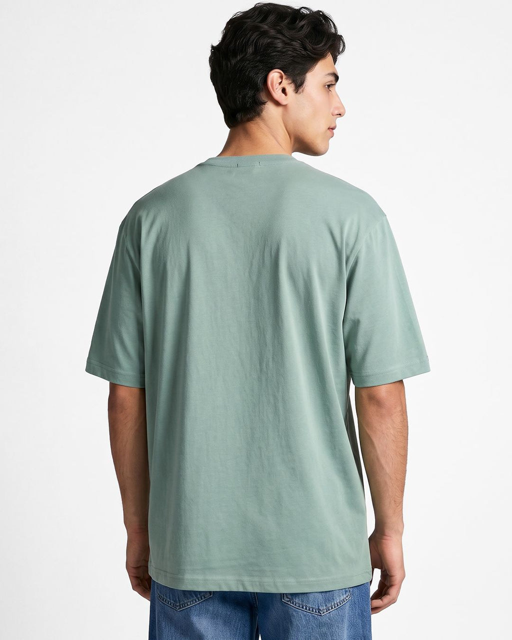 Men's Green Social Graphic Printed Oversized T-shirt