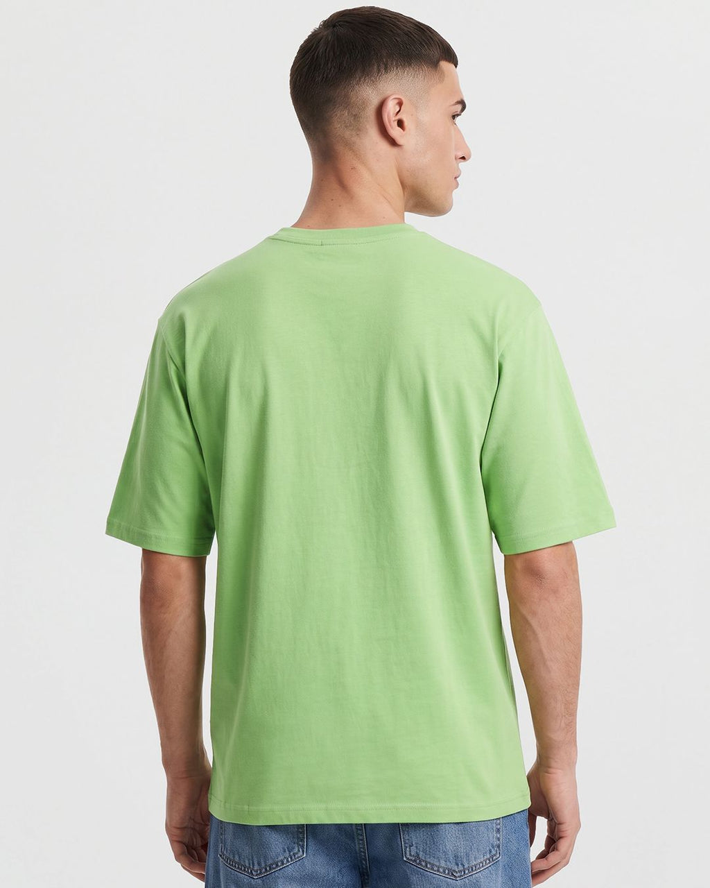 Men's Green Touch Grass Graphic Printed Oversized T-shirt
