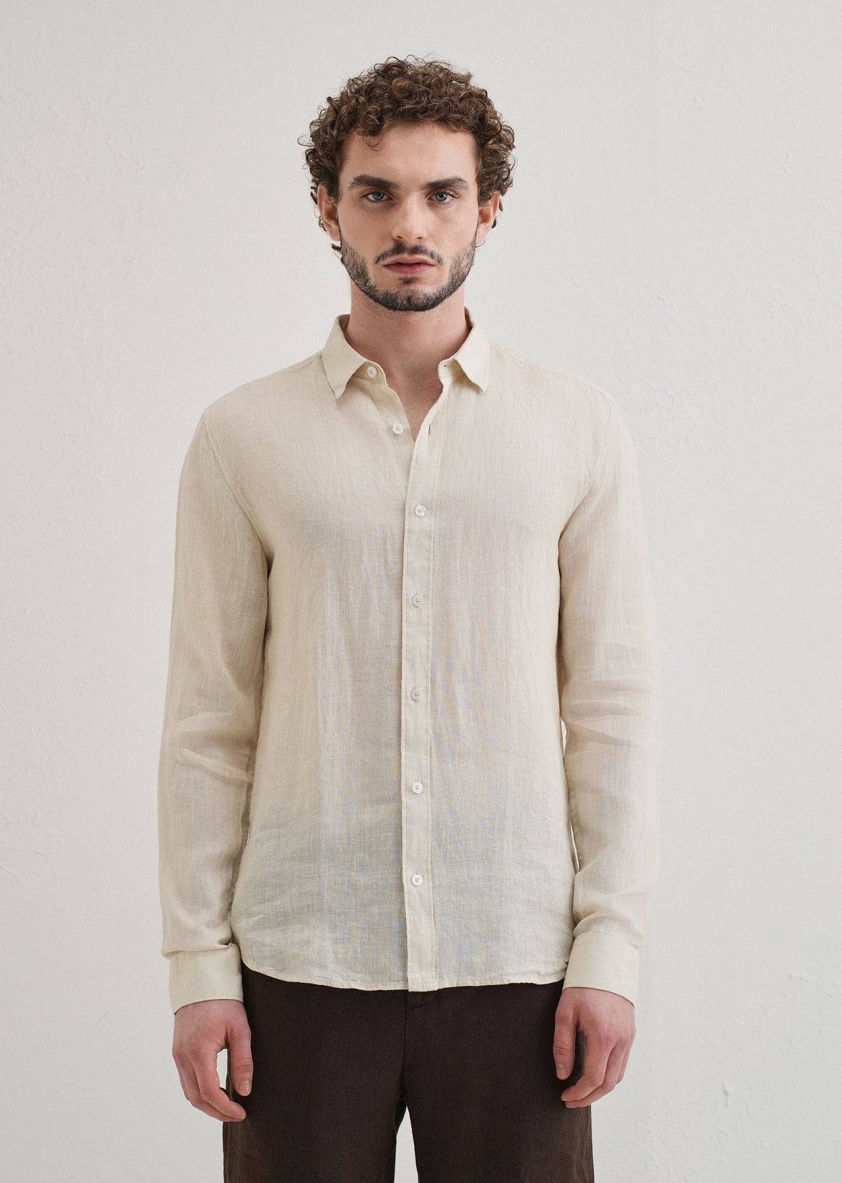 100% Pure Classic Cream Linen Shirt