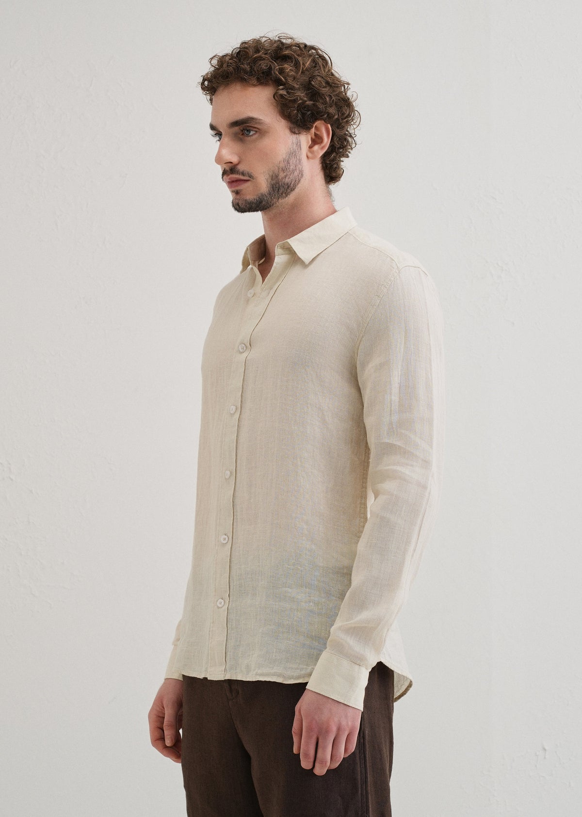 100% Pure Classic Cream Linen Shirt