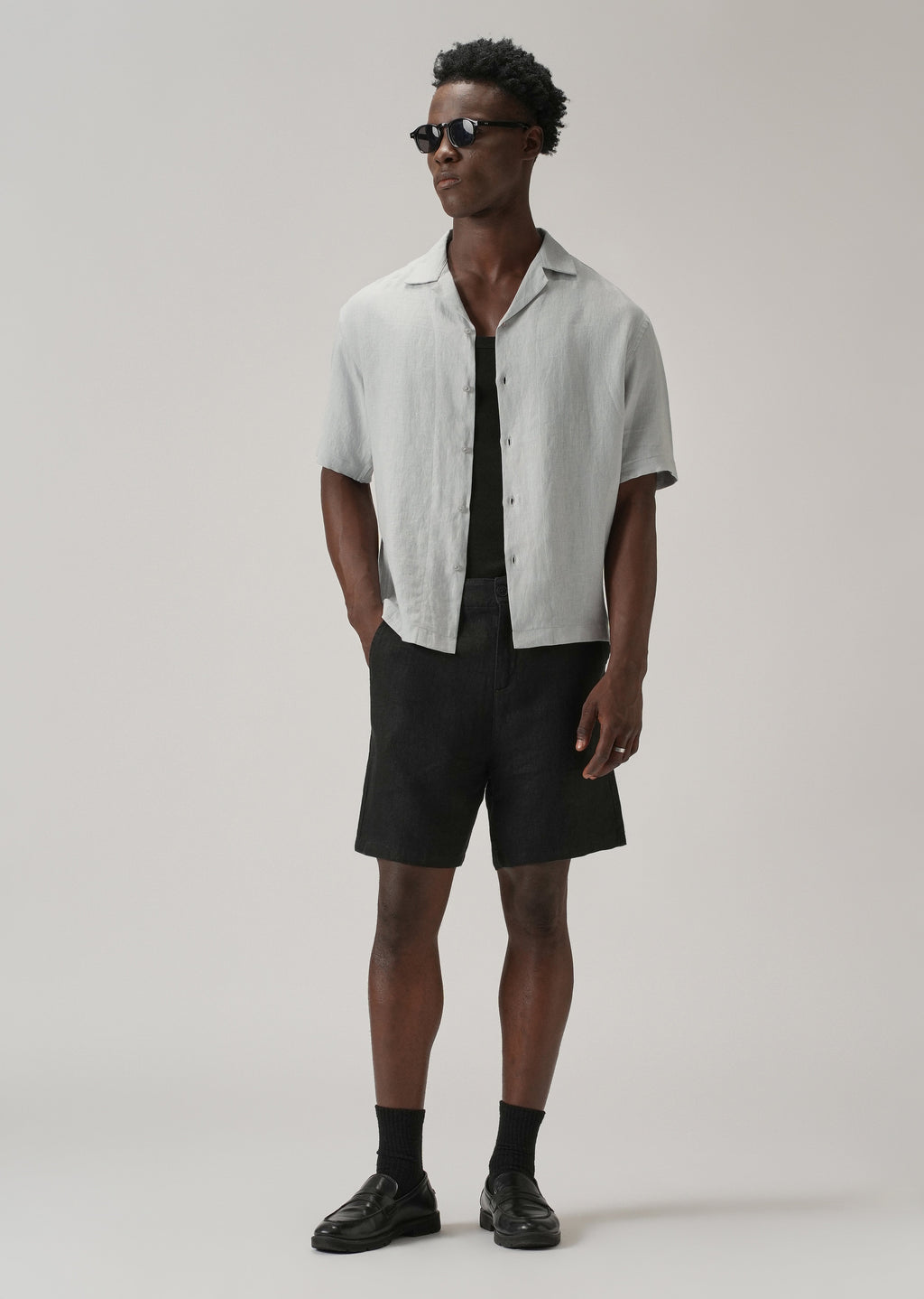 100% Pure Irish Grey Linen Shirt