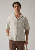 100% Pure Irish Light Beige Linen Shirt