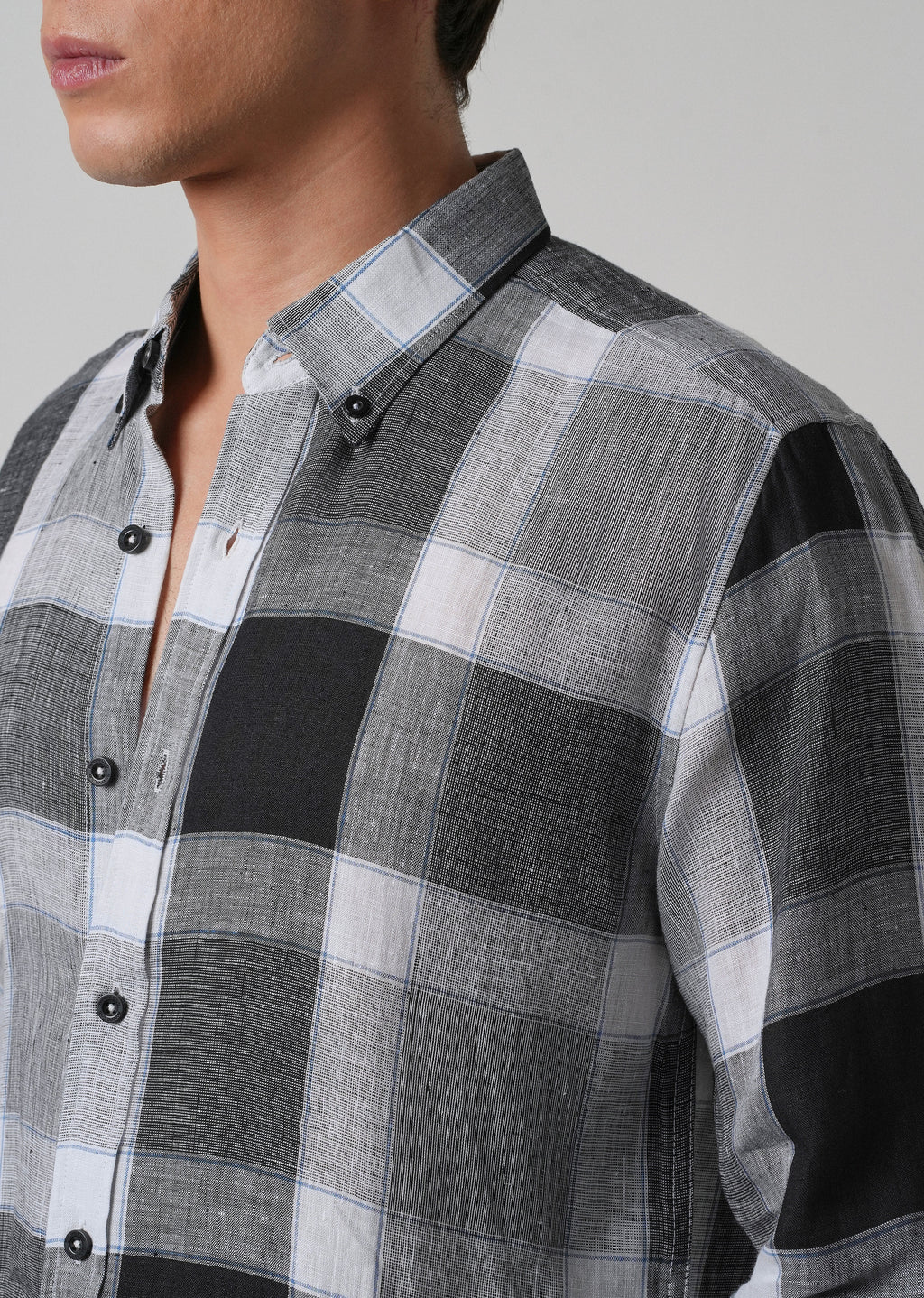 100% Pure Irish Linen Checks Shirt