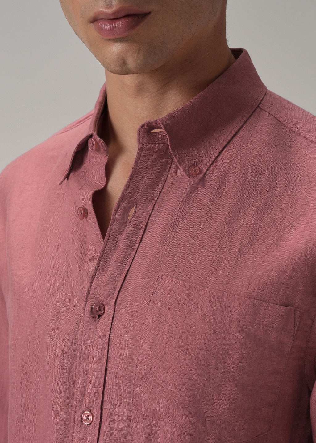 100% Pure Crimson Linen Shirt