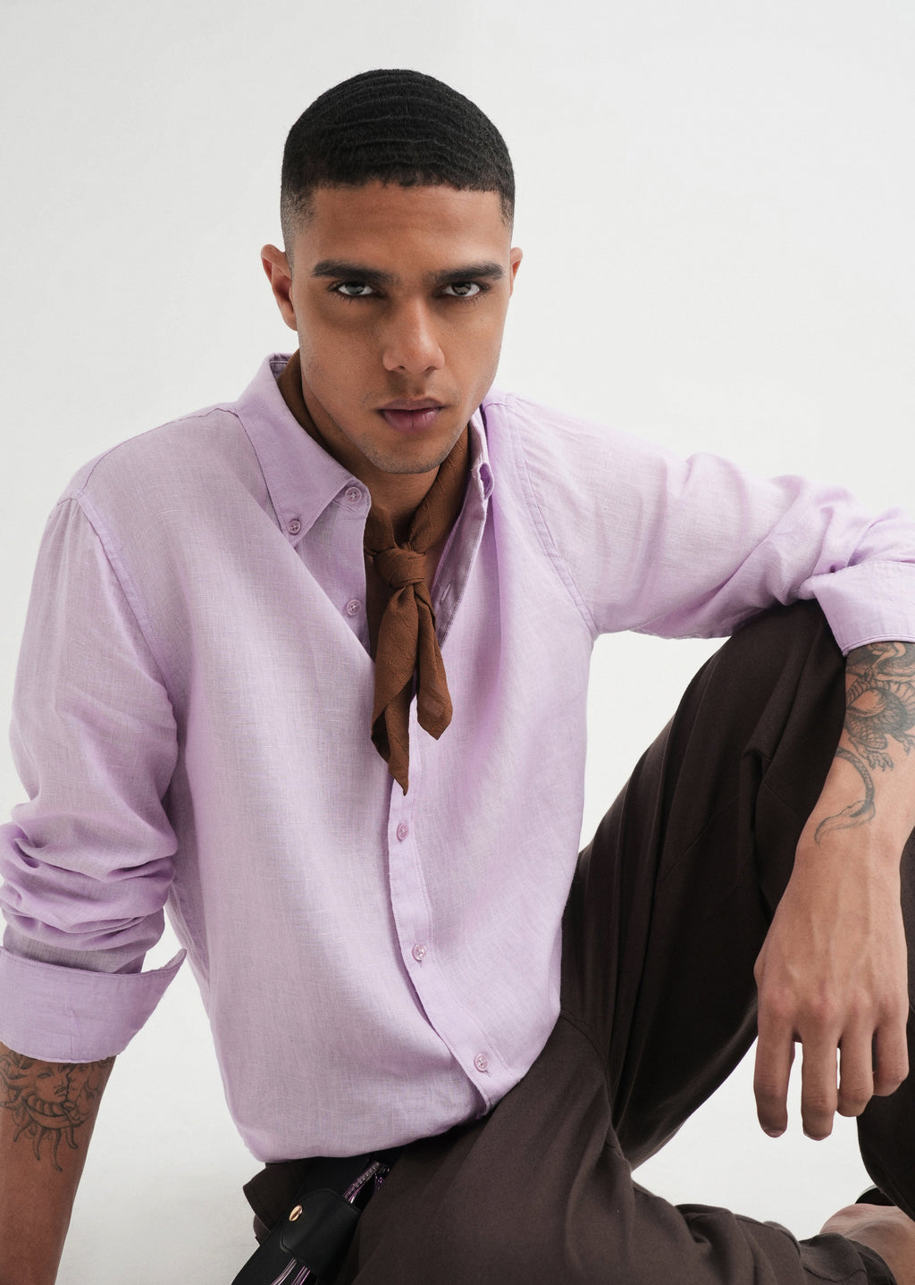 100% Pure Linen Lavender Shirt