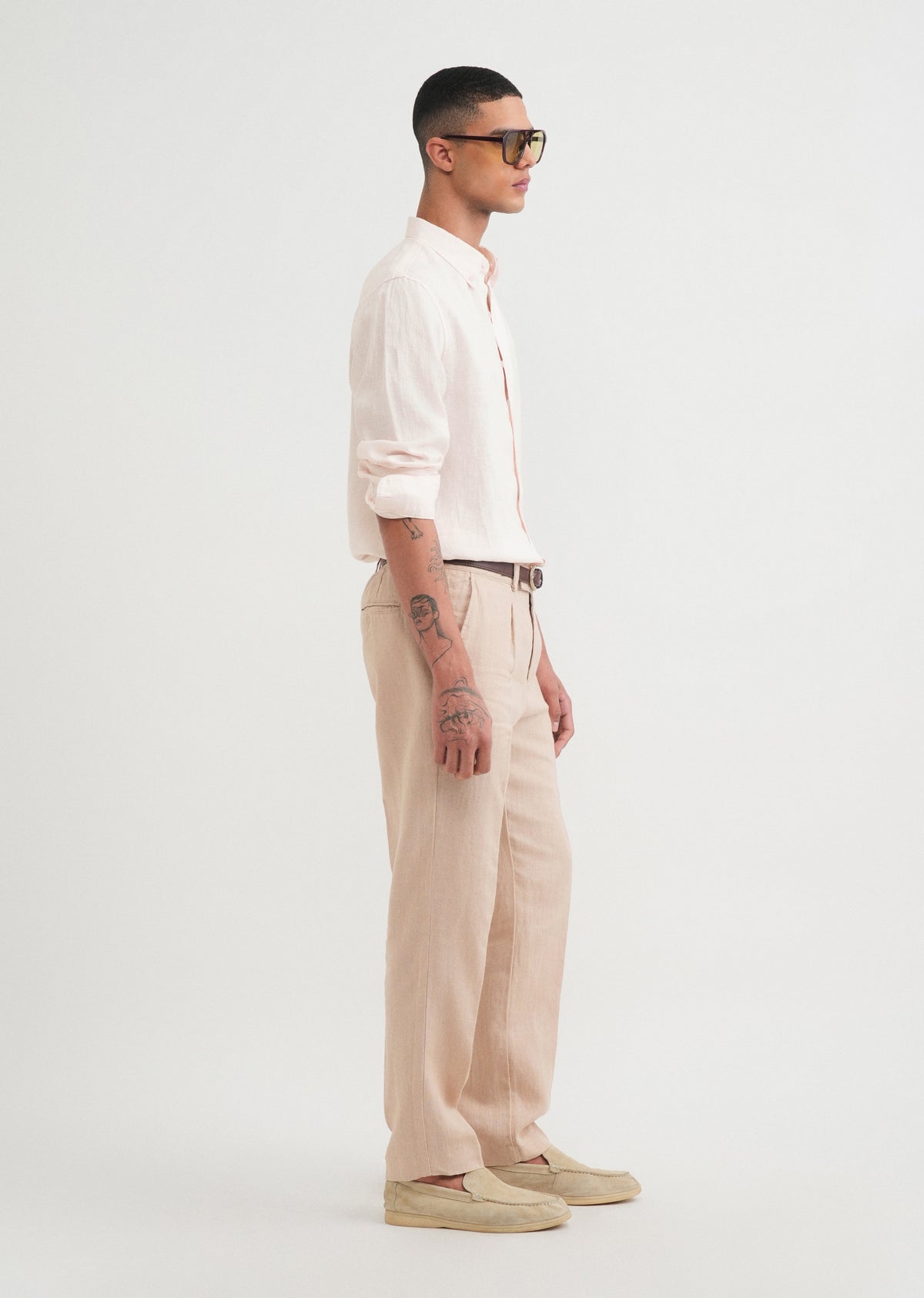 100% Pure Linen Pale Pink Shirt