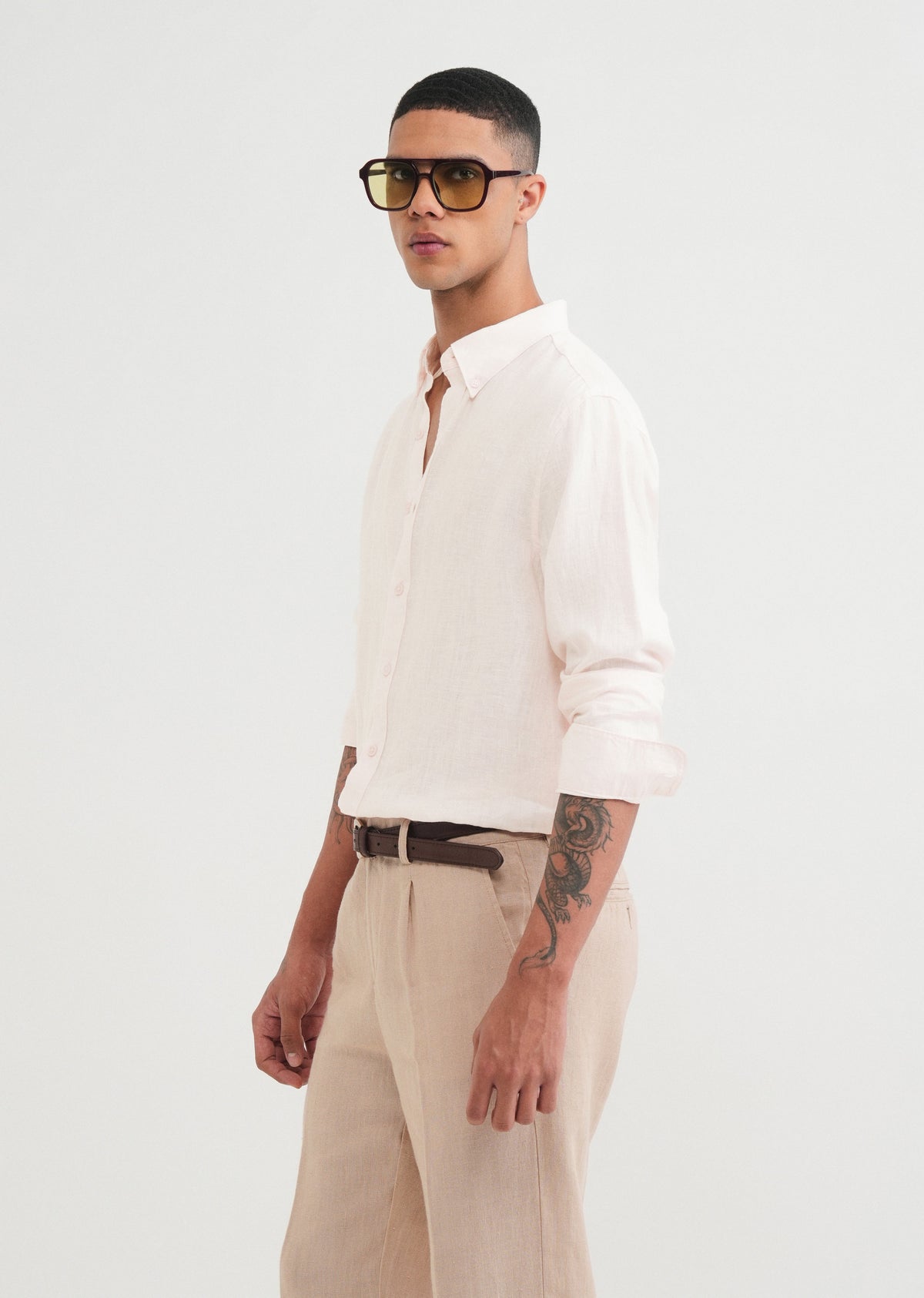 100% Pure Linen Pale Pink Shirt