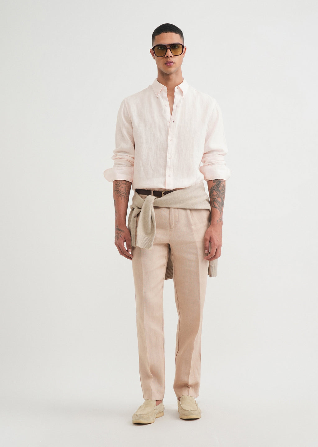 100% Pure Linen Pale Pink Shirt