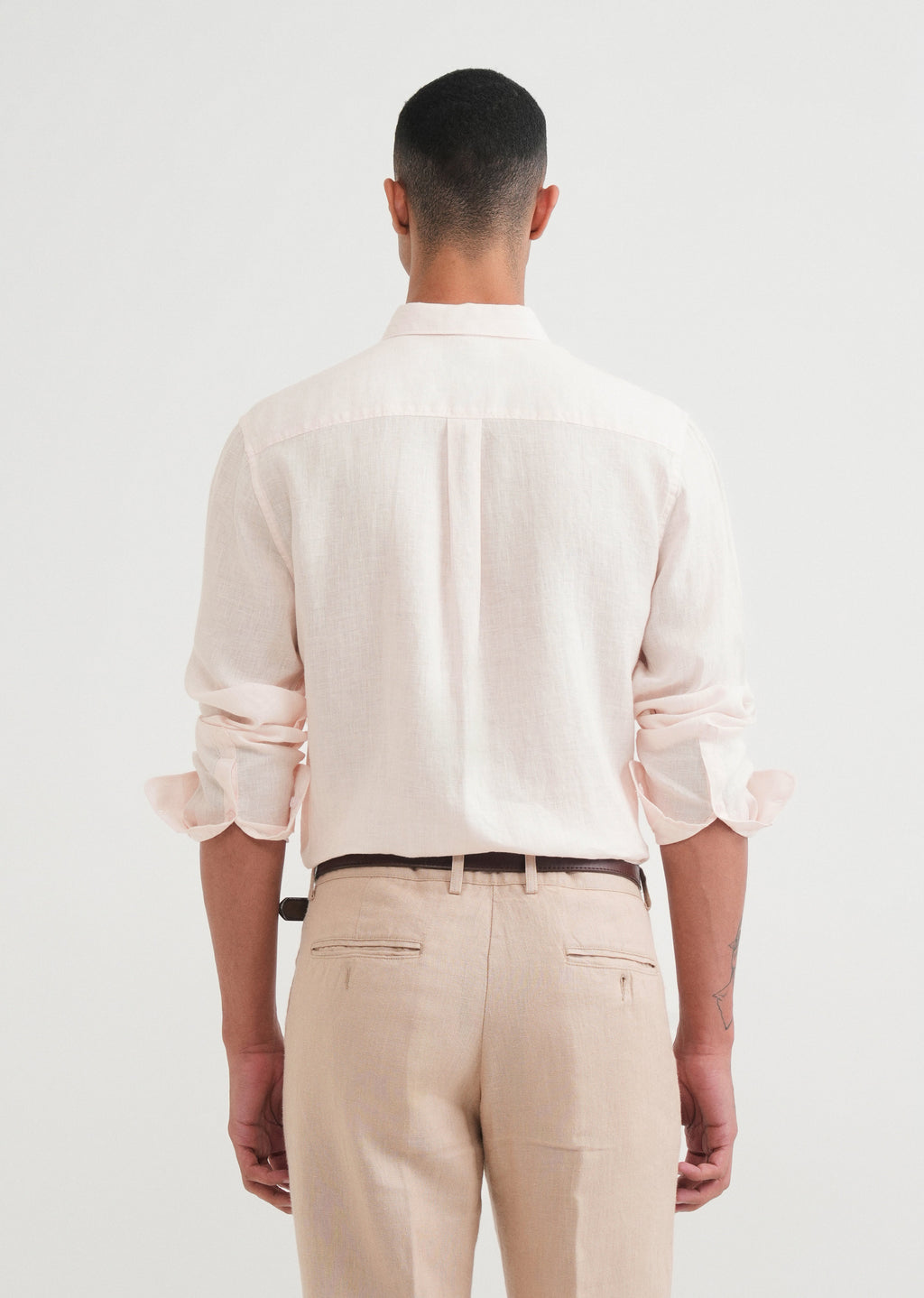 100% Pure Linen Pale Pink Shirt