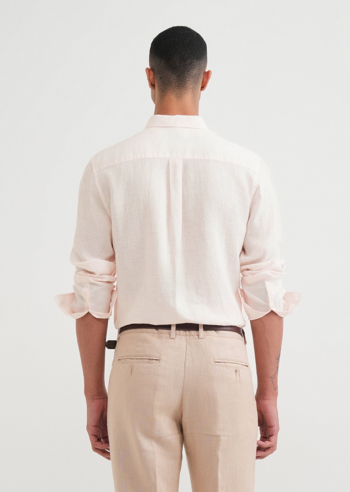100% Pure Linen Pale Pink Shirt