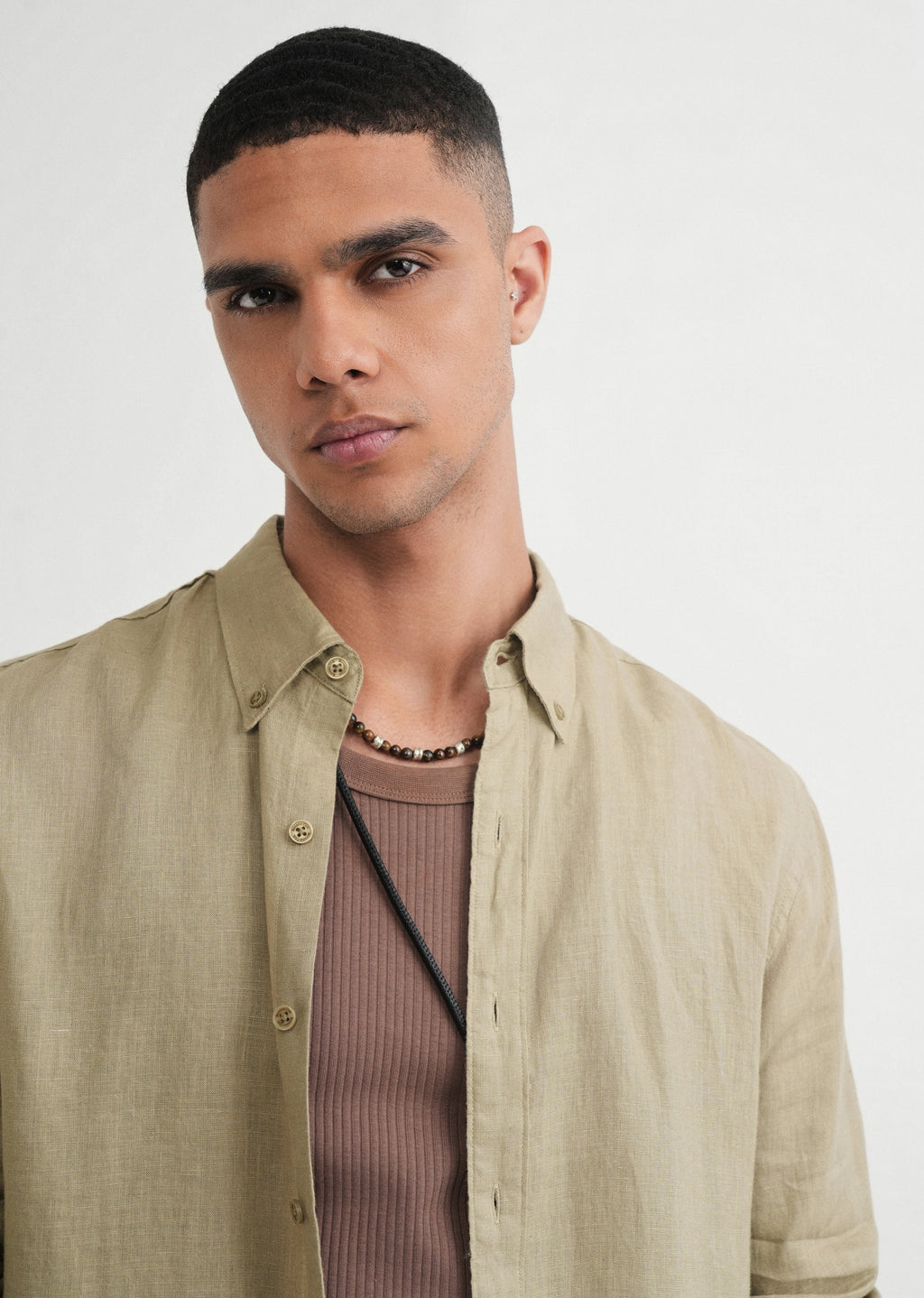100% Pure Linen Sage Green Shirt