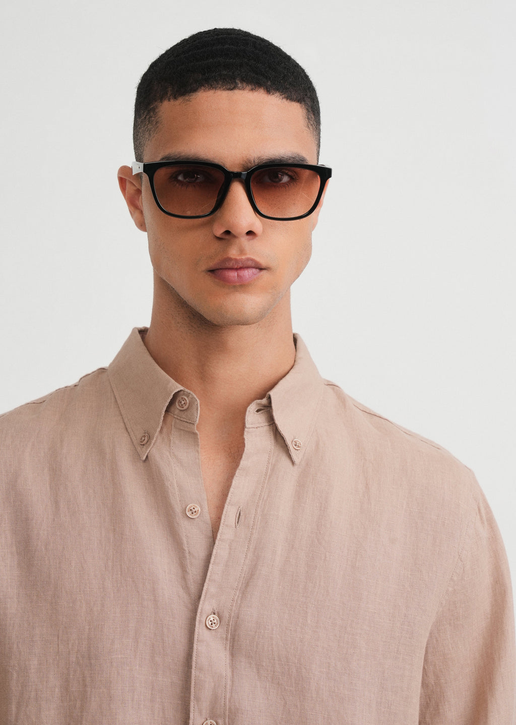 100% Pure Linen Sand Beige Shirt