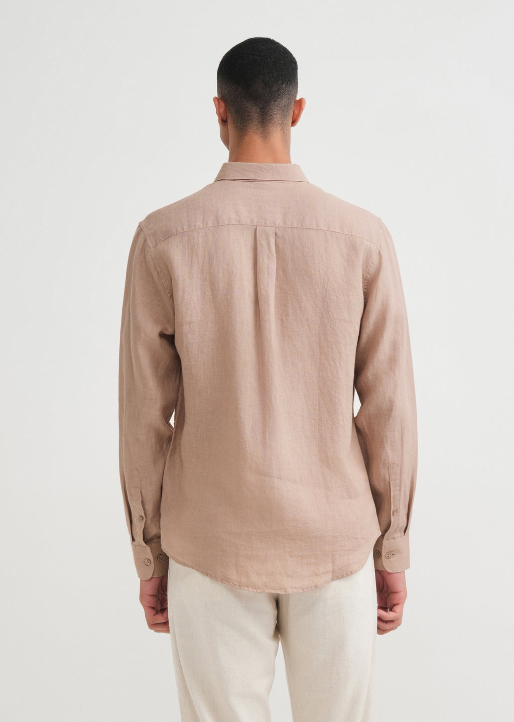 100% Pure Linen Sand Beige Shirt