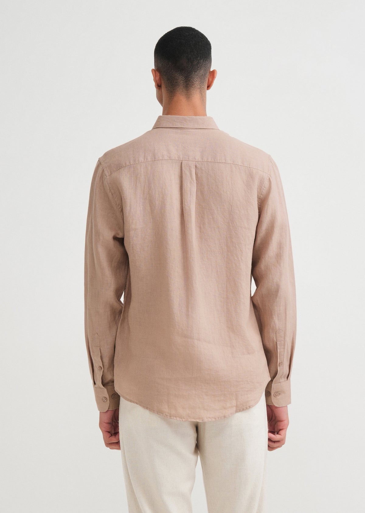 100% Pure Linen Sand Beige Shirt